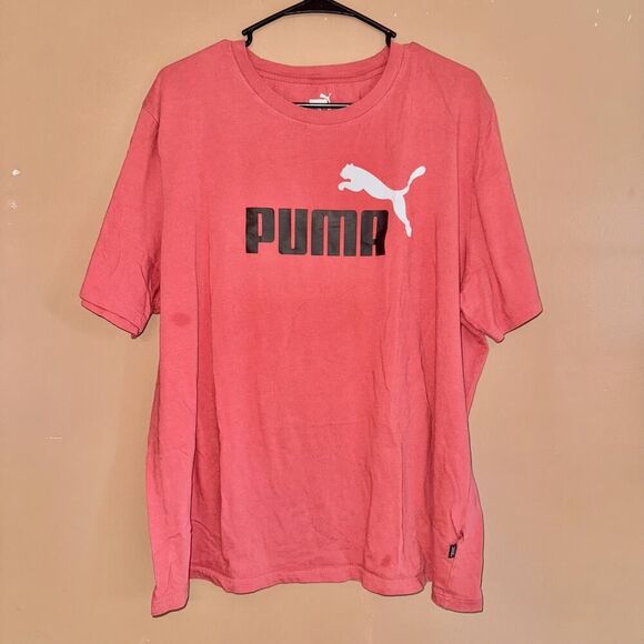 PUMA Men's Short Sleeve Logo Tee T-Shirt in Red Black - Size XXL - Picture 4 of 8